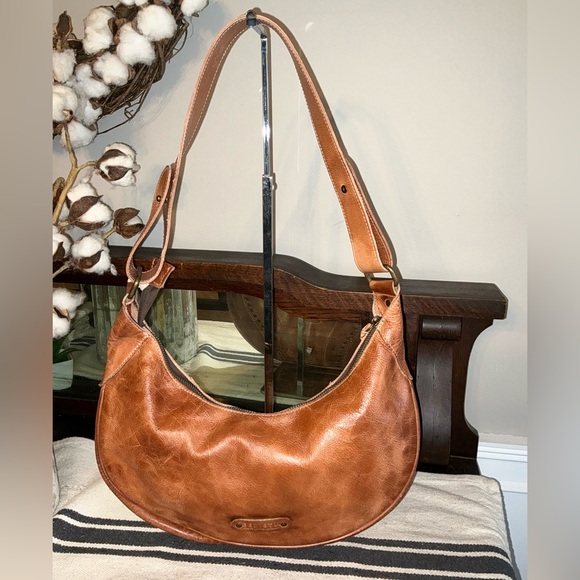 NWT Bed Stu Leather Studded Megara Shoulder Bag Hobo Tan DD MSRP $279 - Picture 2 of 12